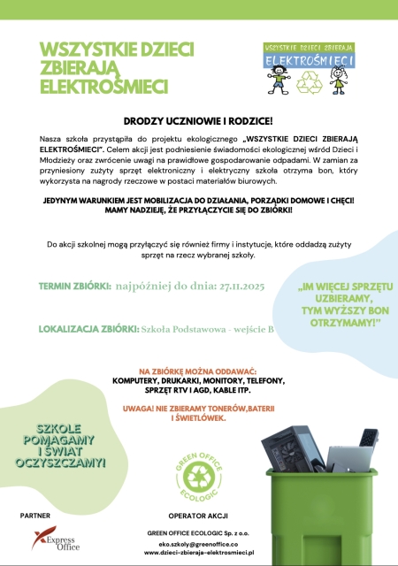 WSZYSTKIE DZIECI ZBIERAJĄ ELEKTROŚMIECI